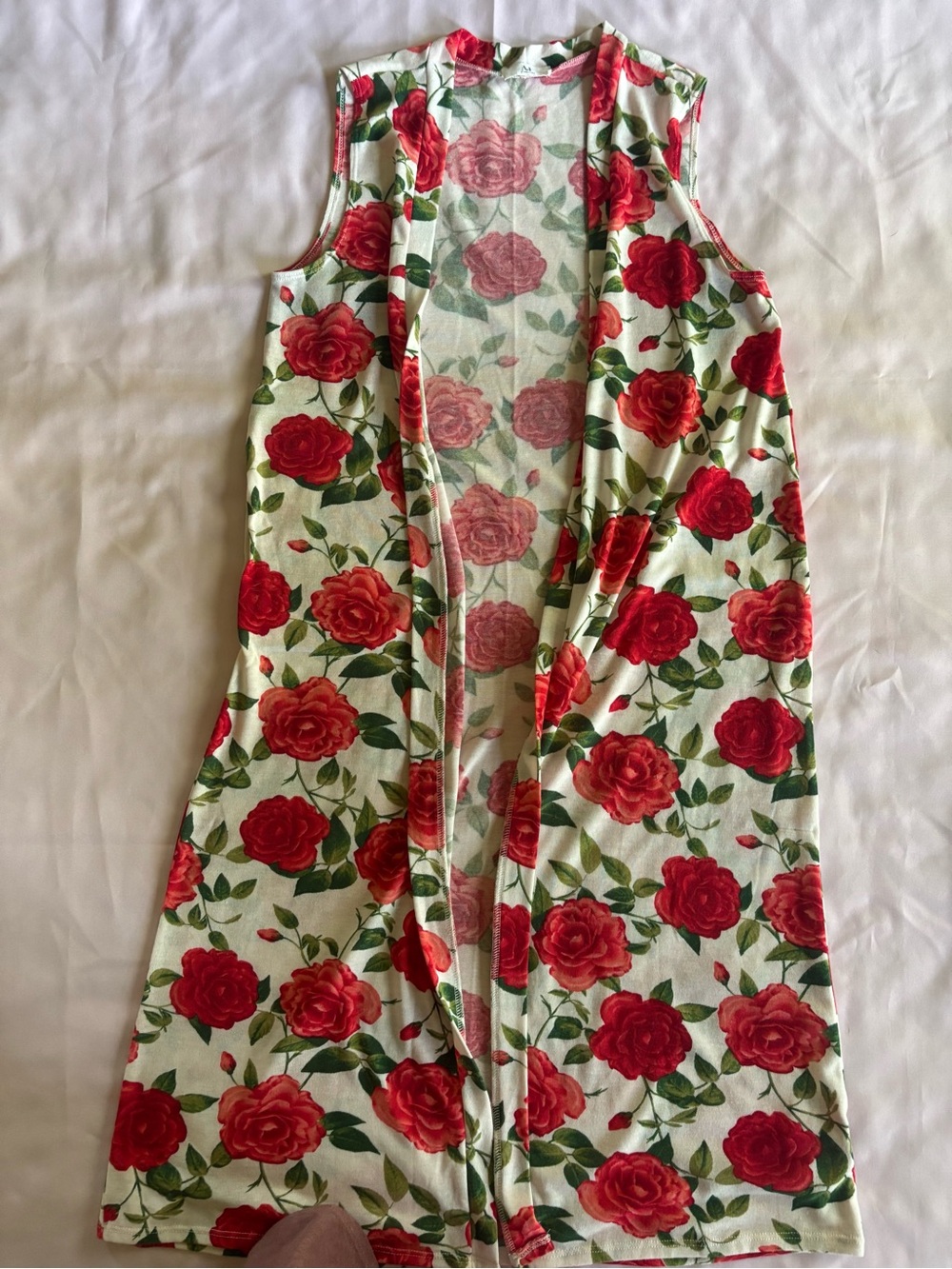 Amelia James Rose Print Longline Vest